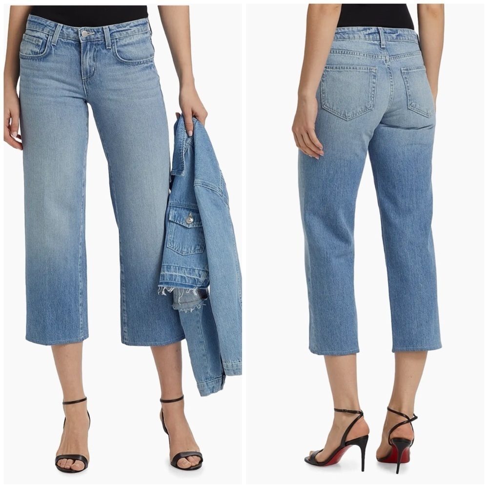 NWT L’Agence Blaine Low Rise Crop Stovepipe Jeans Caruso Blue Sz 29